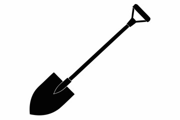 shovel spade silhouette vector illustration black