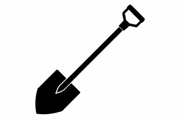 shovel spade silhouette vector illustration black