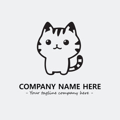 Cat character illustration black and white for logo company vector image
