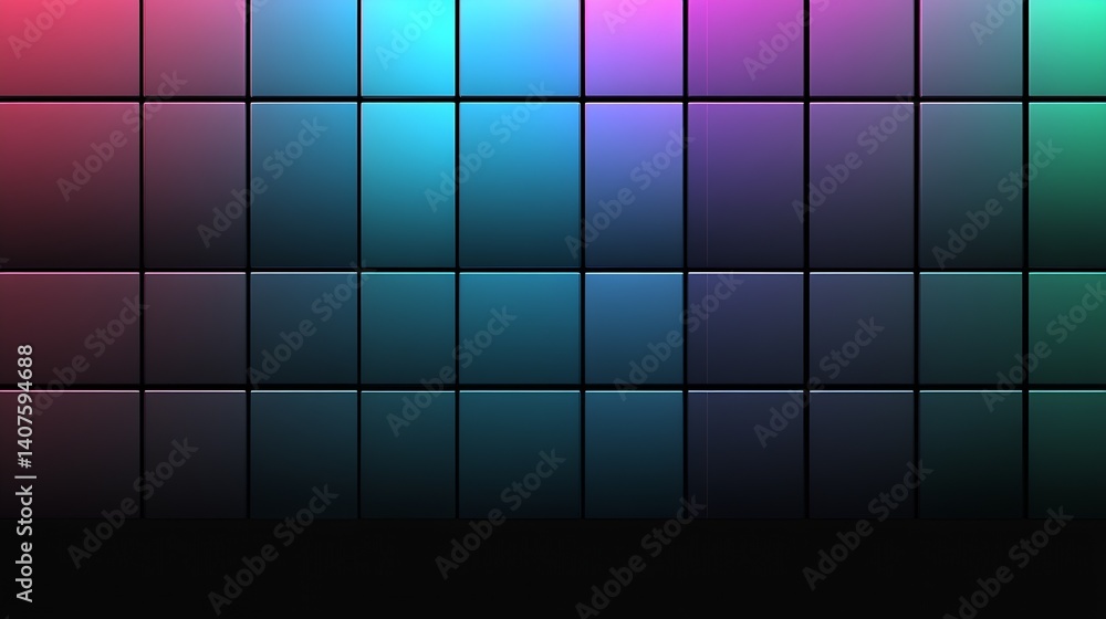 Poster Colorful Gradient Background with Square Tiles in Dark and Light Shades : Generative AI