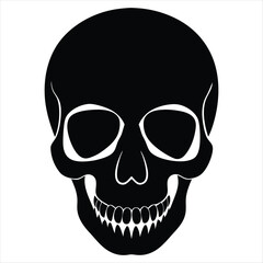 Skull silhouette vector isolated on white background