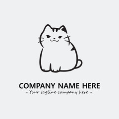Cat character illustration black and white for logo company vector image

