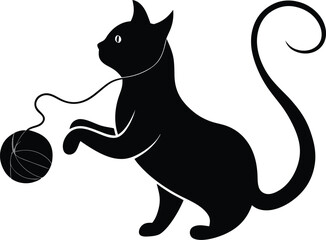 Cat (playing with yarn)