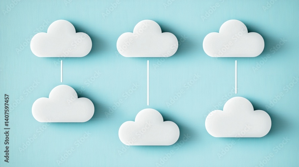Poster cloud computing connection digital data exchange virtual environment modern design aerial view