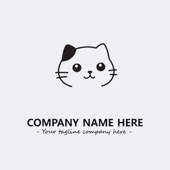 Cat character illustration black and white for logo company vector image
