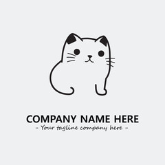 Cat character illustration black and white for logo company vector image
