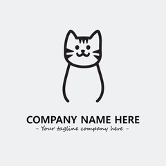 Cat character illustration black and white for logo company vector image
