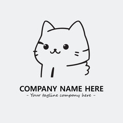Cat character illustration black and white for logo company vector image
