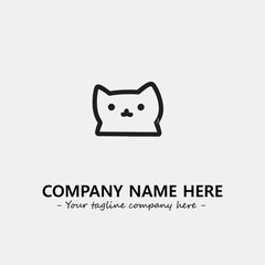 Cat character illustration black and white for logo company vector image
