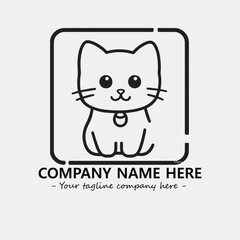Obraz premium Cat character illustration black and white for logo company vector image 