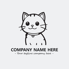 Obraz premium Cat character illustration black and white for logo company vector image 