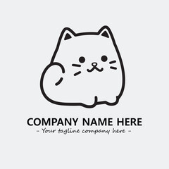 Cat character illustration black and white for logo company vector image

