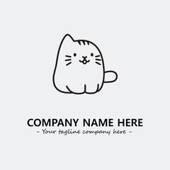 Cat character illustration black and white for logo company vector image
