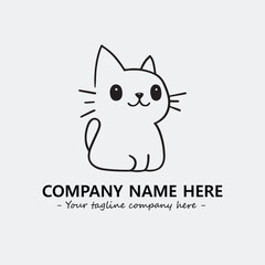 Cat character illustration black and white for logo company vector image
