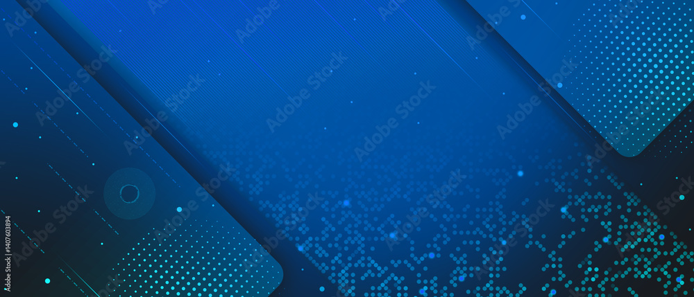 Poster dynamic blue background with layered textures and subtle dot patterns