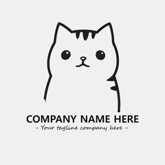 Cat character illustration black and white for logo company vector image
