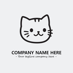 Cat character illustration black and white for logo company vector image

