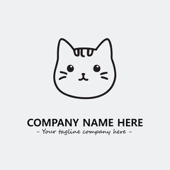 Cat character illustration black and white for logo company vector image
