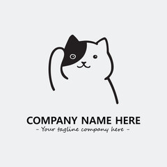 Cat character illustration black and white for logo company vector image
