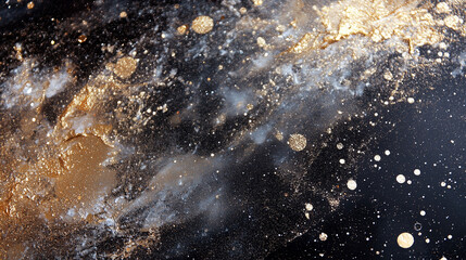 Obraz premium Cosmic Splash of Gold on a Black Canvas