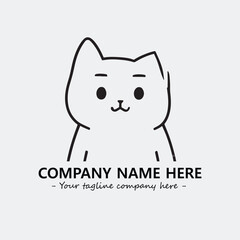 Cat character illustration black and white for logo company vector image
