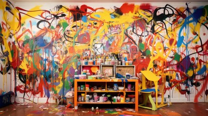 Fototapeta premium photograph messy house wall