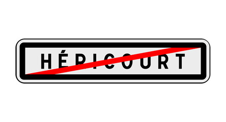 Panneau de sortie d'Héricourt, Haute-Saône, Bourgogne-Franche-Comté