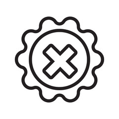 Minimal realistic off toggle button with red cross icon. Switch settings design elements, off toggle for mobile app interface, web.