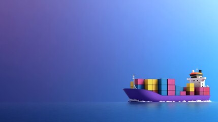 Obraz premium Massive freight ship with colorful containers and ocean waves, longdistance sea transport