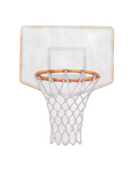 Watercolor style basketball hoop with net on transparent background. © beyouenked