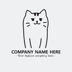 Cat character illustration black and white for logo company vector image
