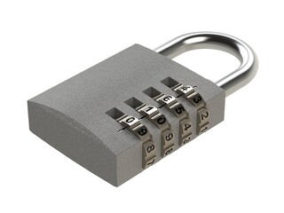Combination padlock isolated on white