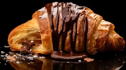 chocolate isolated croissan food background