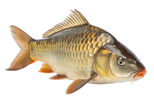 carp fish on white background