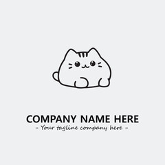 Cat character illustration black and white for logo company vector image
