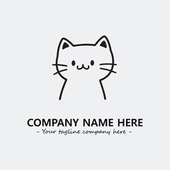 Cat character illustration black and white for logo company vector image
