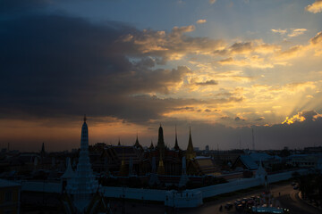The beauty of the Emerald Buddha Temple at twilight. And while t