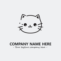 Cat character illustration black and white for logo company vector image
