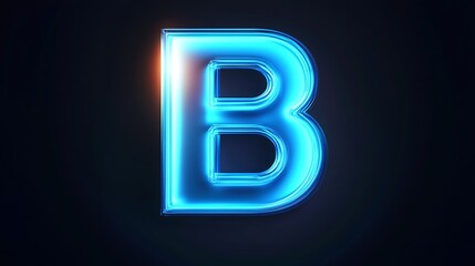 Fototapeta premium A sleek background design with the letter B glowing softly in cool blue tones