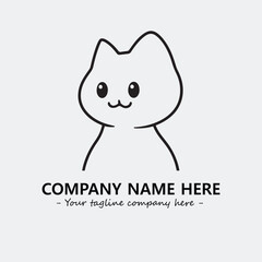 Cat character illustration black and white for logo company vector image

