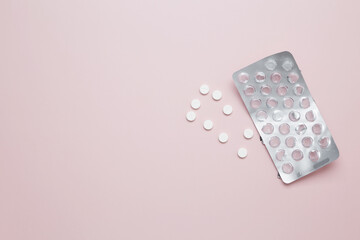 Blister of tablets with pills. Concept of medicine, healthcare, and pharmaceutical industry