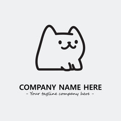 Cat character illustration black and white for logo company vector image
