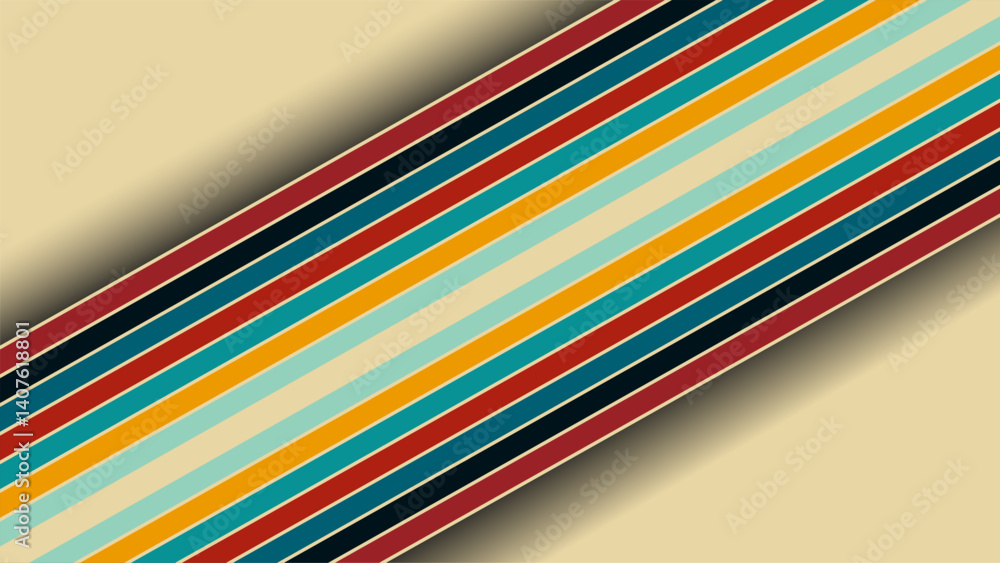 Poster retro abstract background with curved lines