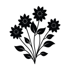 black and white floral design
