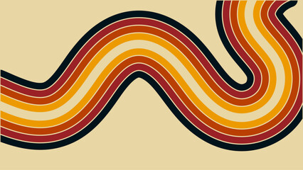 Retro abstract background with curved lines