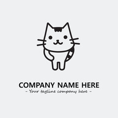 Cat character illustration black and white for logo company vector image
