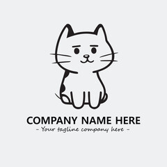 Obraz premium Cat character illustration black and white for logo company vector image 