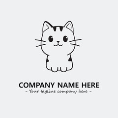 Cat character illustration black and white for logo company vector image
