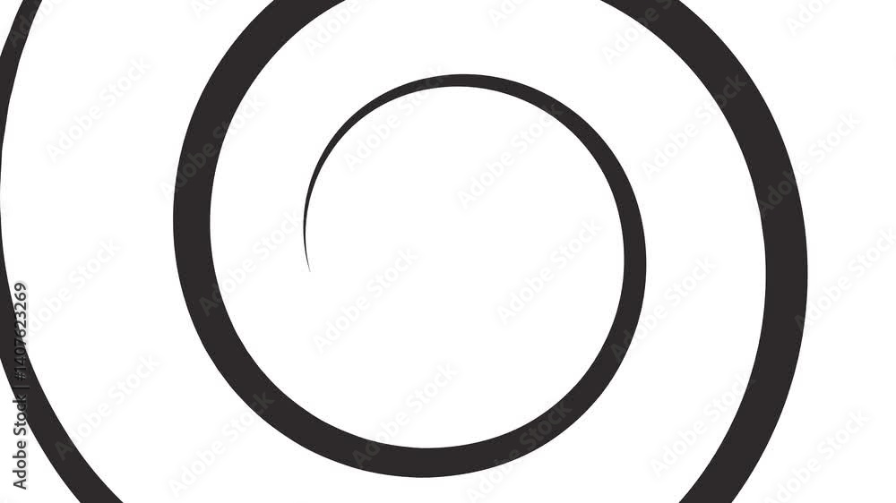 Poster hypnotic black spiral animation. minimalist style for backgrounds or abstract concepts. represents f