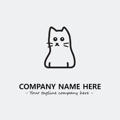 Cat character illustration black and white for logo company vector image
